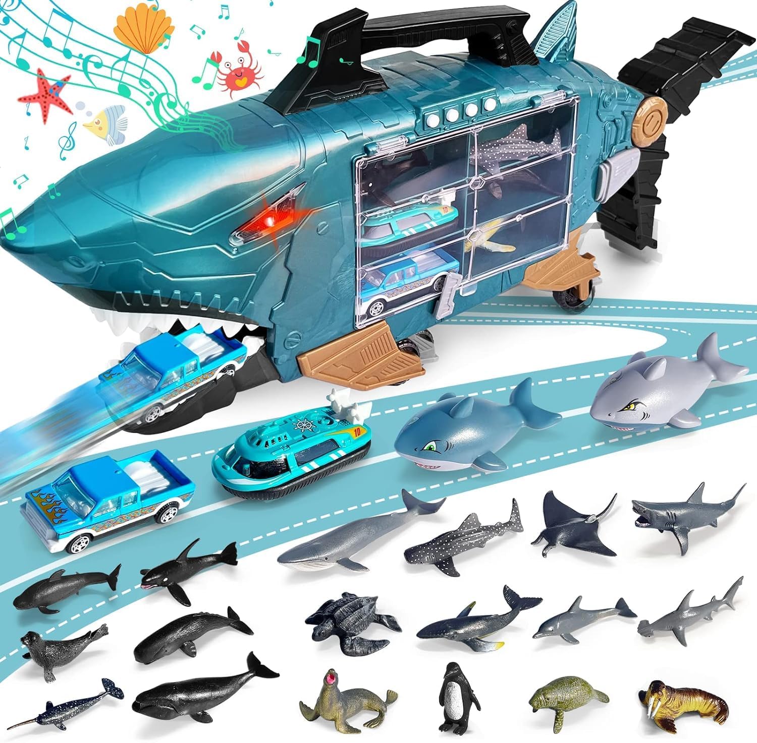 Shark LED Ocean Animal Toys Set for Kids - Fun & Learning
