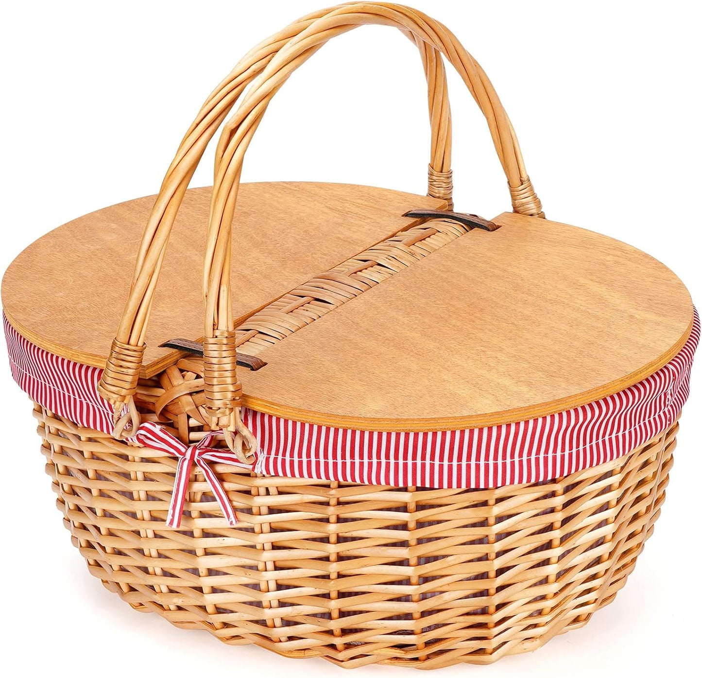 Wicker Picnic Basket with Liner for Outdoor Adventures
