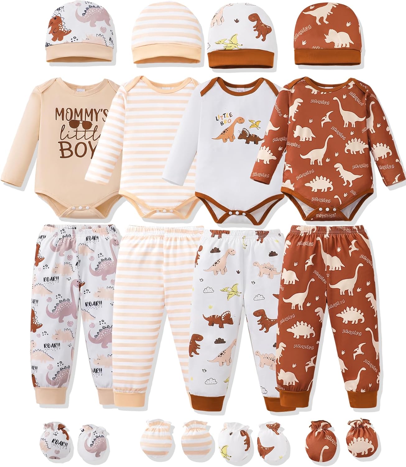 NZRVAWS Newborn Baby Boy Girl Clothes Unisex Romper Set 4-Pack