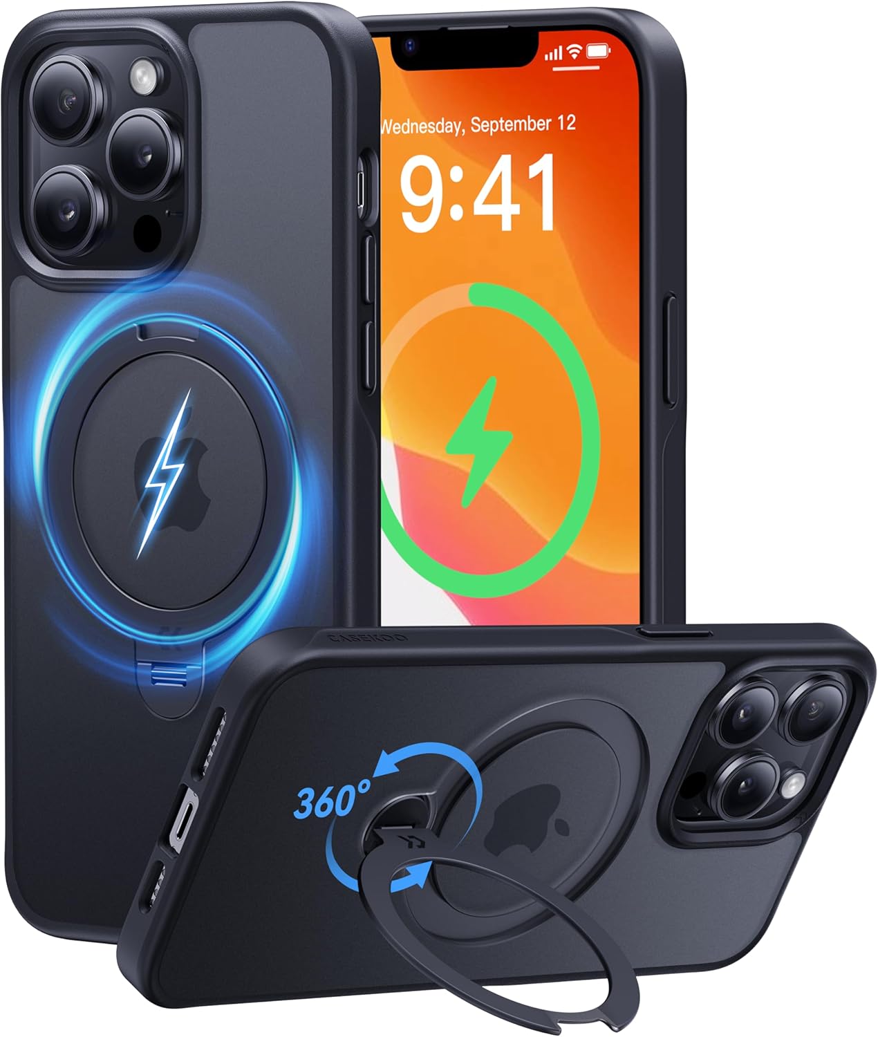 CASEKOO 360 Spin Magnetic Stand for iPhone 13 Pro Case