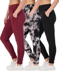 Women's 3 Pack High Waist Joggers with Pockets - Tapered Athleisure