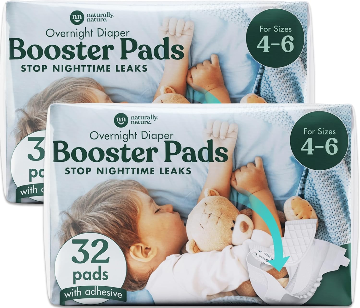 Naturally Nature Overnight Diaper Booster Pads - Leak-Free Nights!