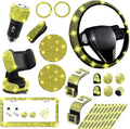 NBTEPEM 27 PC Yellow Bling Car Accessories Set - Sparkly Interior