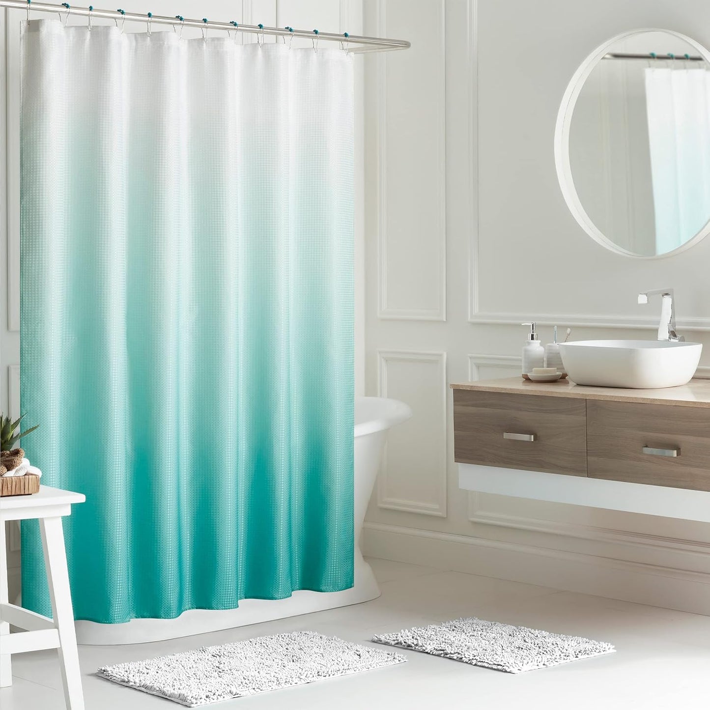 Complete Bathroom Set | White/Turquoise Ombre