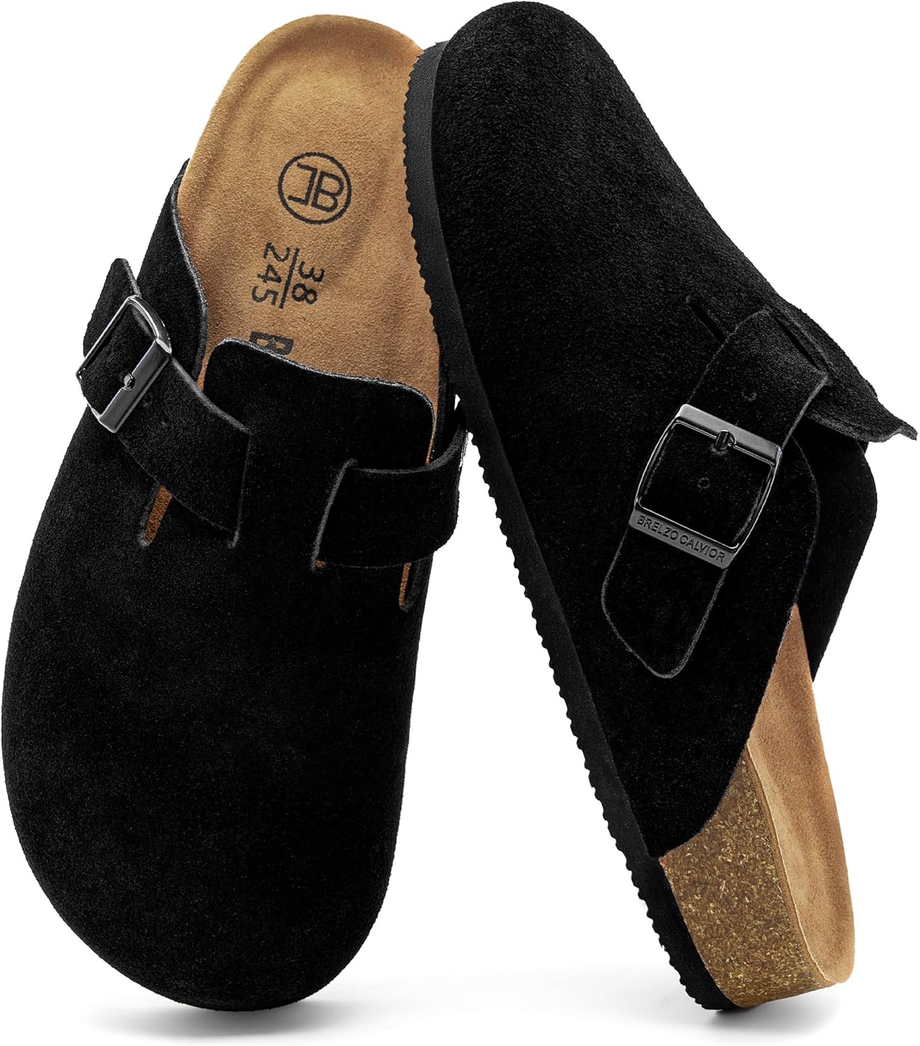 Women's Suede Clogs Non-Slip Mules with Arch Support for Comfort