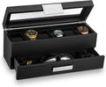 Watch Box with Valet Drawer for Men - 6 Slot Luxury Case