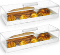 Acrylic Rectangular Cake Tray with Cover Lid - Clear Display Stand