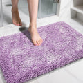 Large Chenille Bath Mat 36x24 in Lilac - Thick, Absorbent Comfort