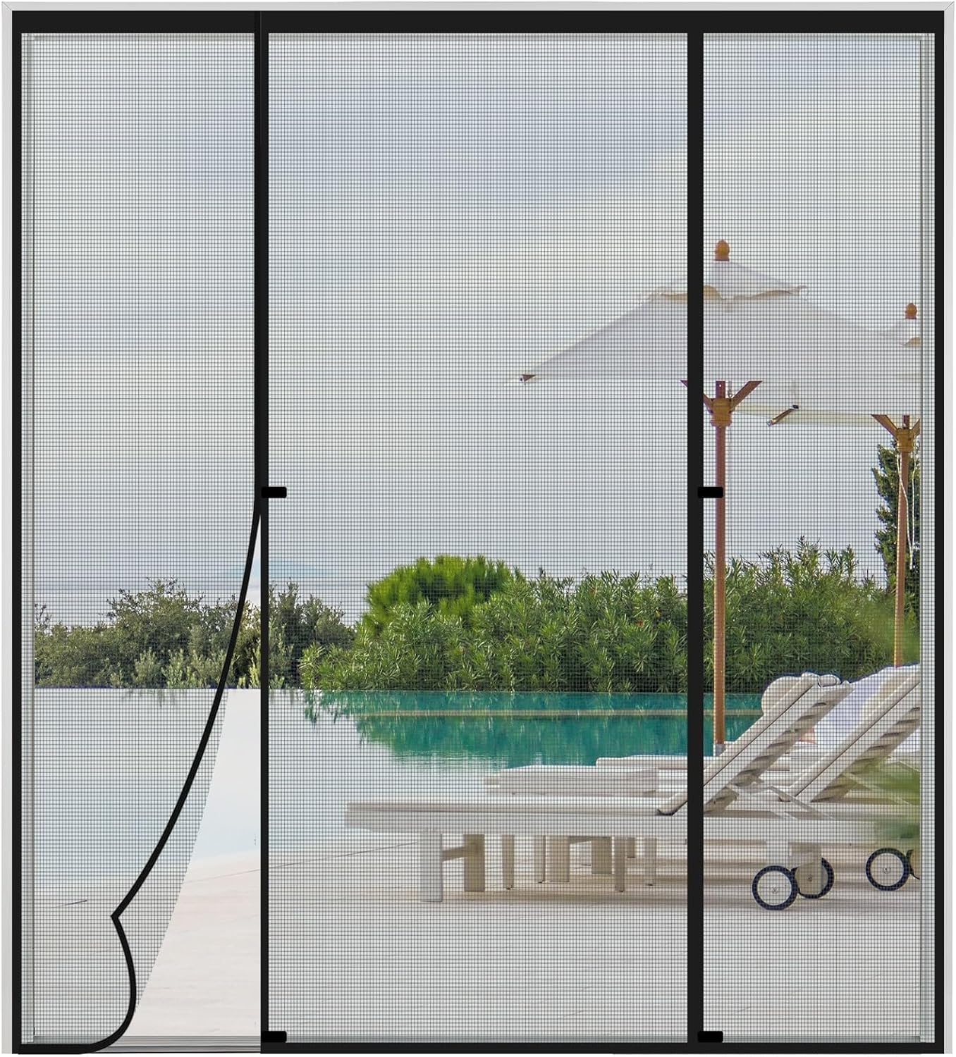 Double Opening Magnetic Screen Door for Sliding French Doors