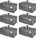 6 Pack Moving Bags with Backpack Straps - Gray Heavy Duty Storage