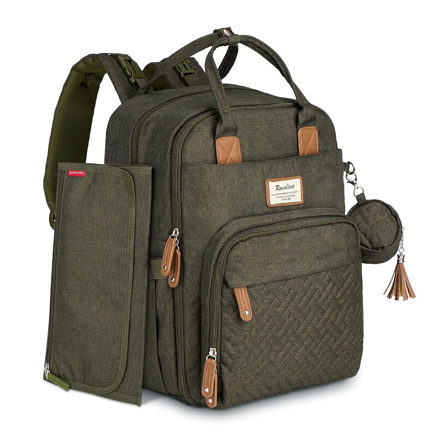 RUVALINO Diaper Bag Backpack for Stylish On-the-Go Parents