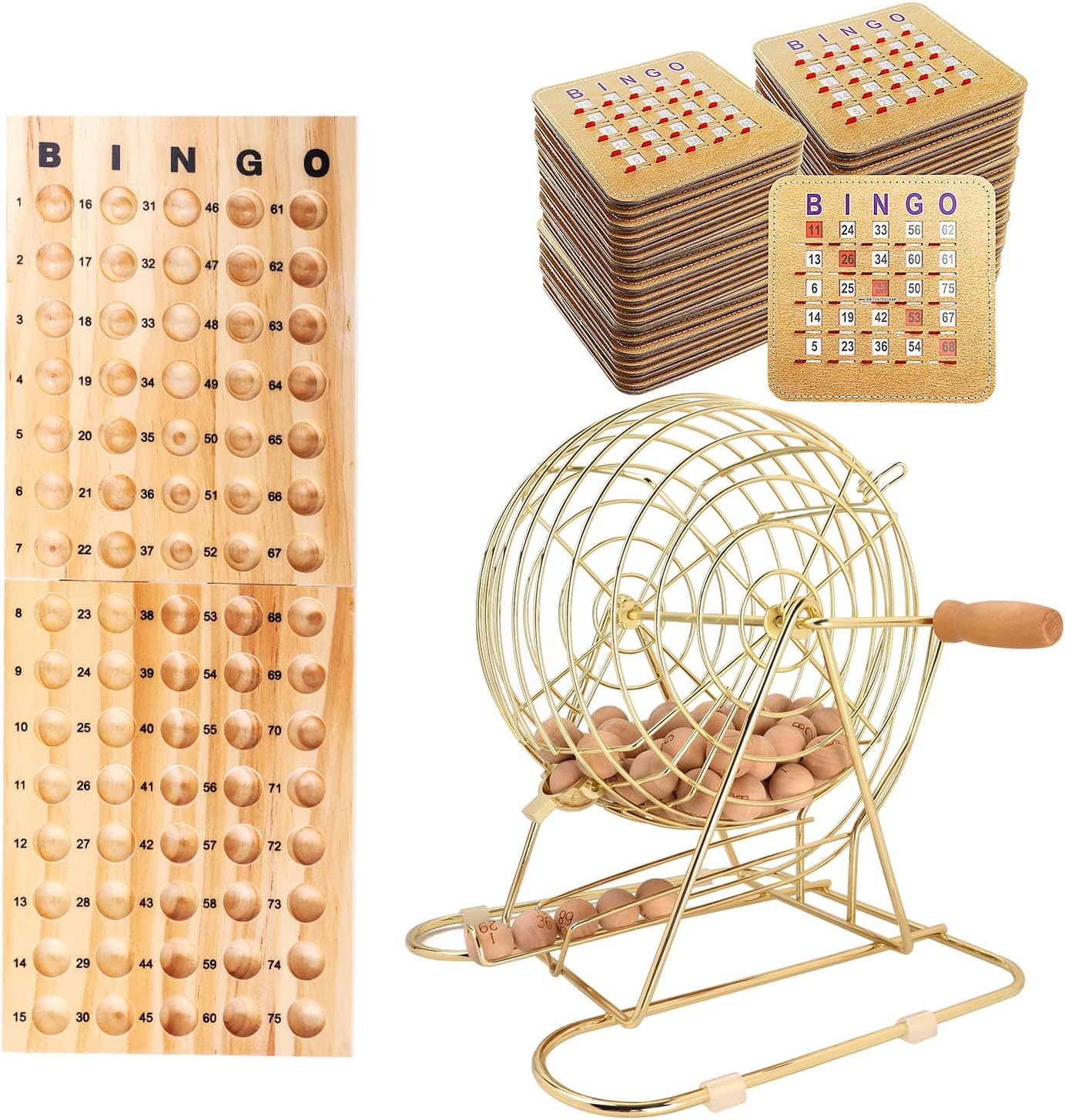 Deluxe Bingo Game Set with Large Brass Cage for Fun Nights