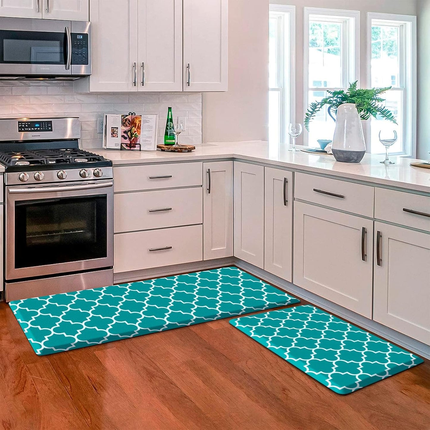 KMAT Kitchen Mat 2 PCS Cushioned Anti-Fatigue Rug Set