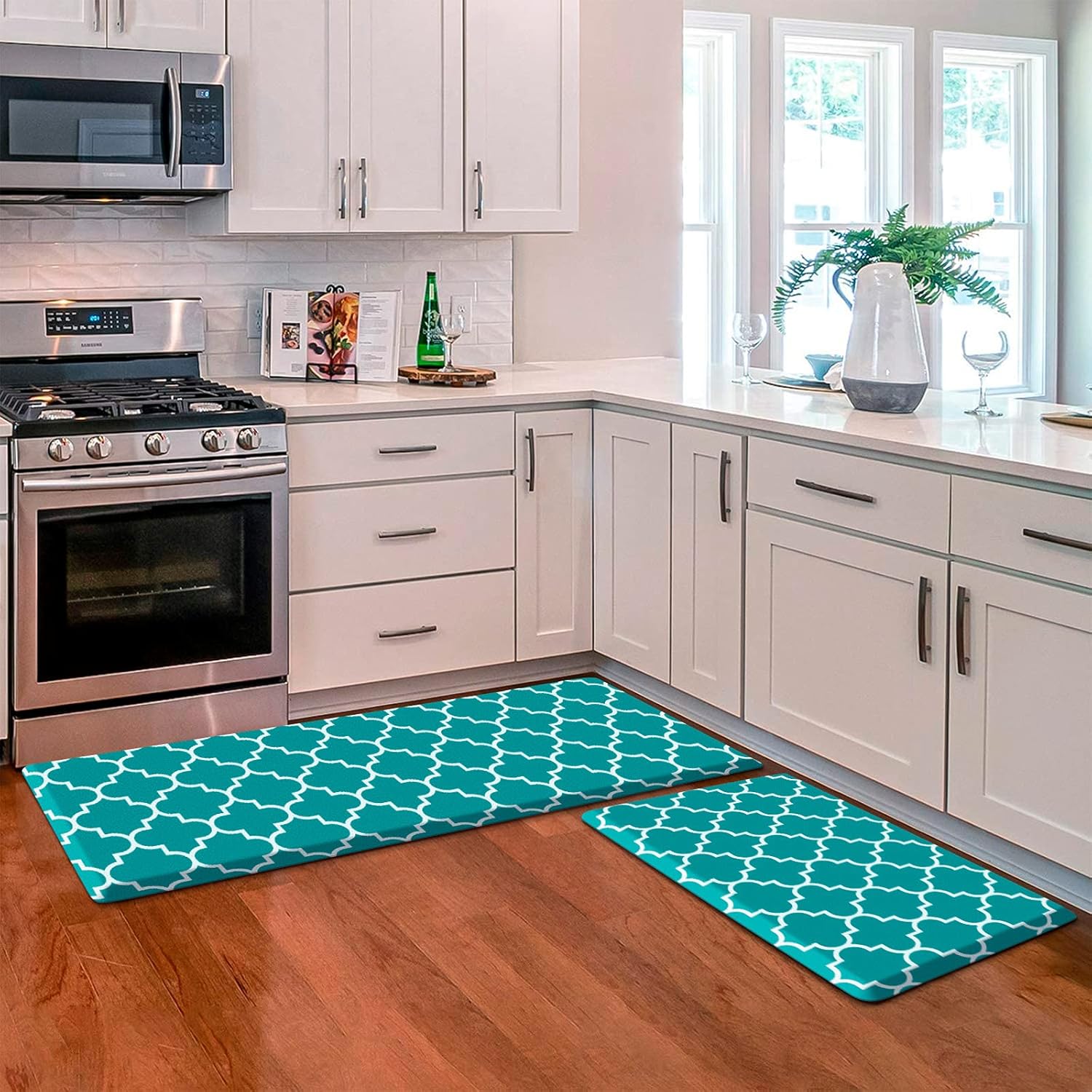 KMAT Kitchen Mat 2 PCS Cushioned Anti-Fatigue Rug Set