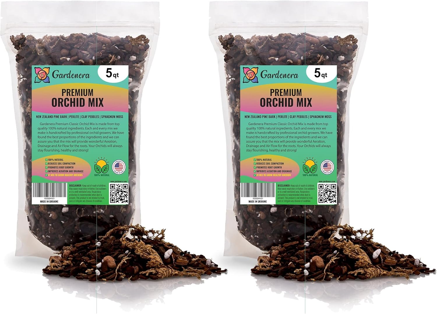 Organic Premium Orchid Soil Mix for Phalaenopsis Orchids - 10 Quart