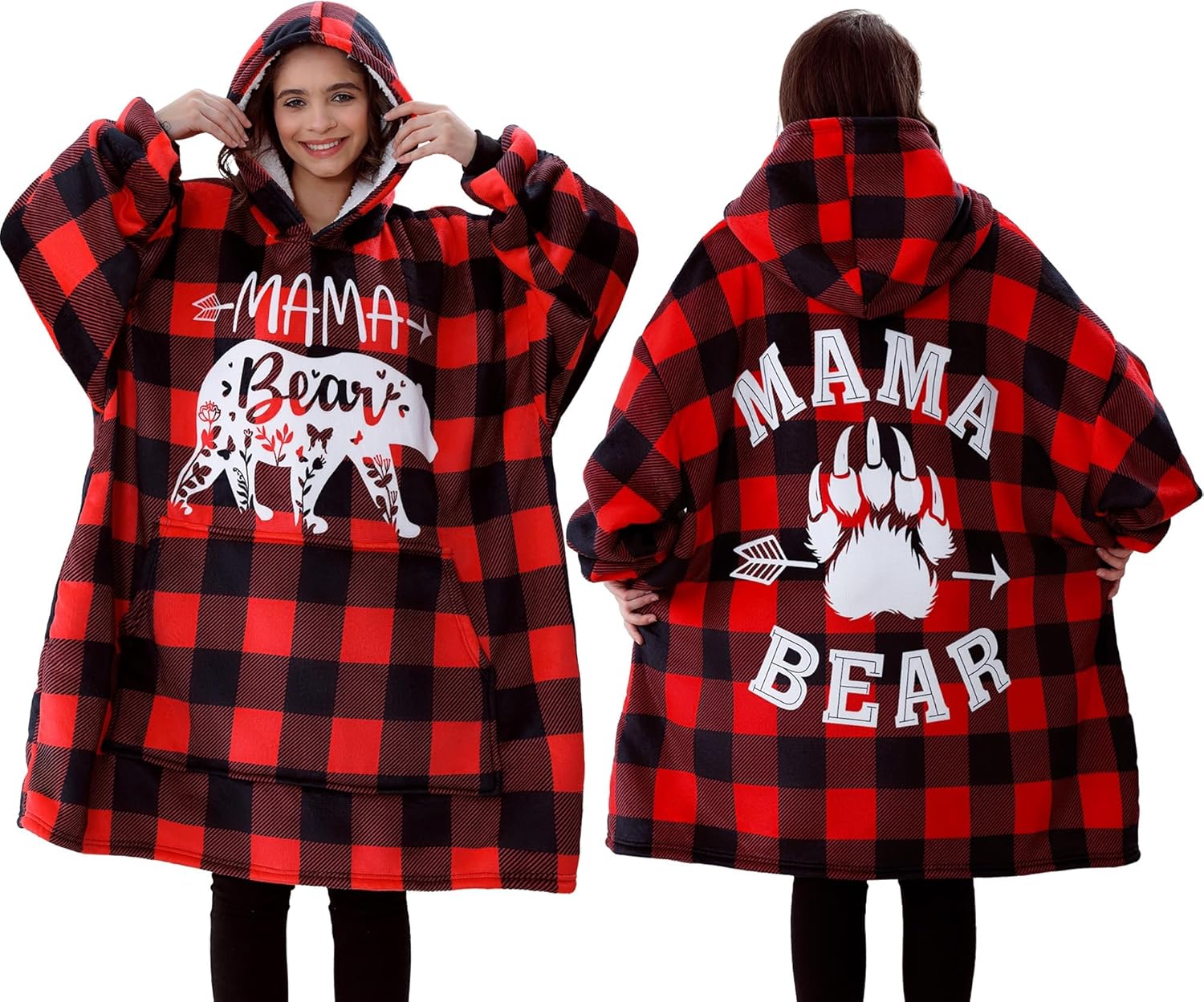 Mama Bear Sherpa Hoodie Blanket by Remifa