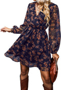 CUPSHE Women's Mini Dresses Casual Spring V Neck Chiffon Dress