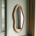 55 in x 24 in Wall Mirror - Wavy Flannel Wrapped Frame