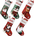 Personalized Christmas Stockings 18.5in - Custom Embroidered 5-Pack