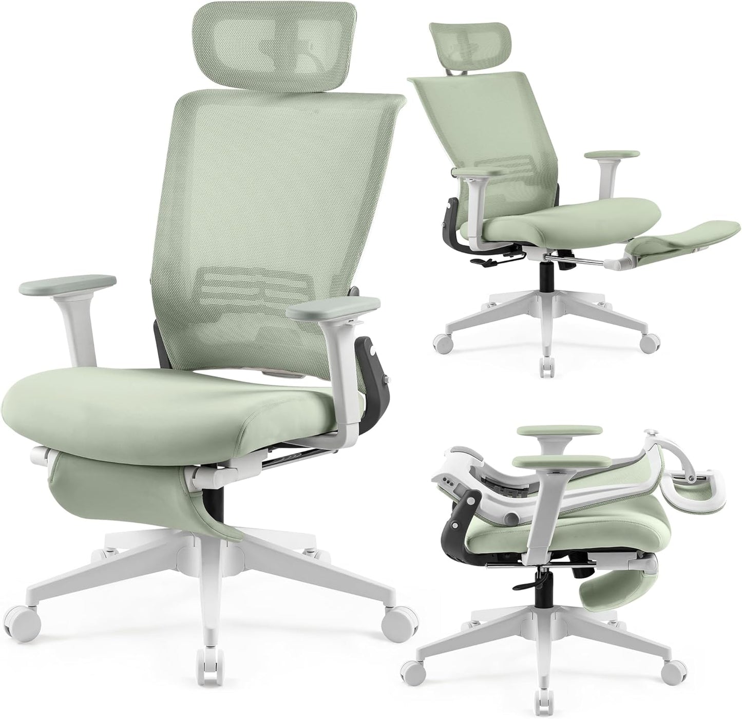 Foldable Ergonomic Office Chair - Green