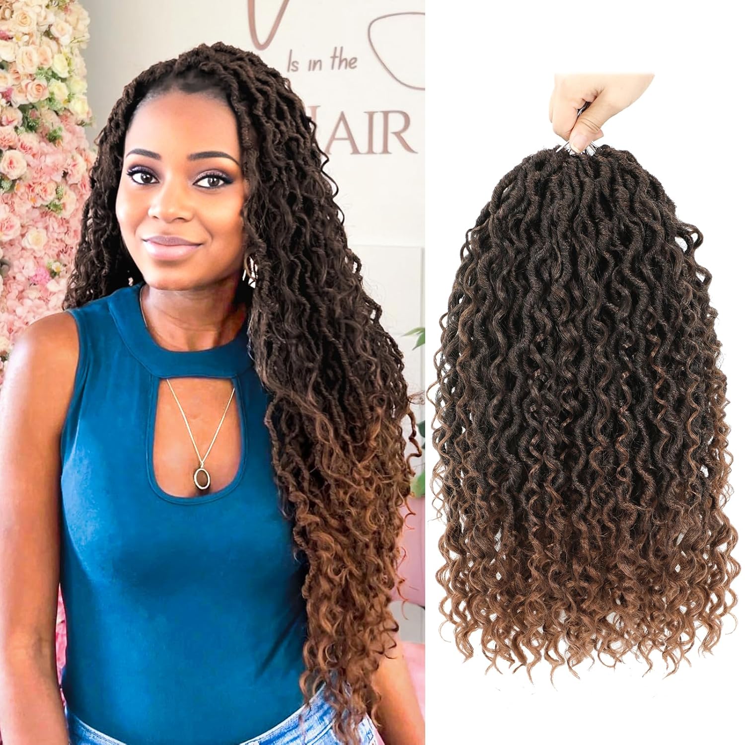 Goddess Locs Crochet Hair 18 inch Faux Locs for Black Women