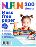 NuFun Activities Mess Free Paper - 200 Blank Pages for No Mess
