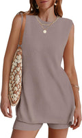 Women's Summer Sleeveless Sweater Lounge Set - Lightweight Tunic