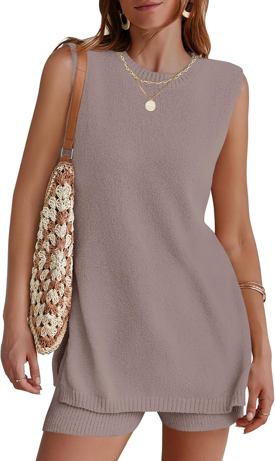 NENONA Women's Summer Sleeveless Sweater Lounge Sets for Comfort