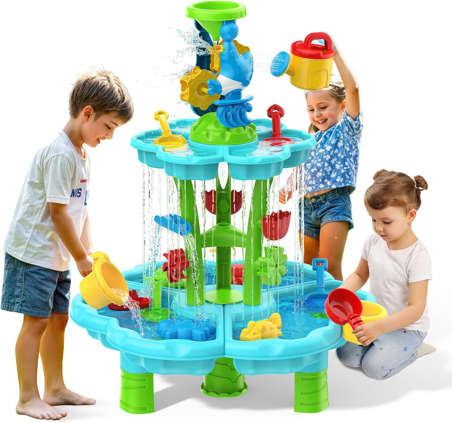 Kids Flower Water Sand Table for Toddlers - Fun Outdoor Play