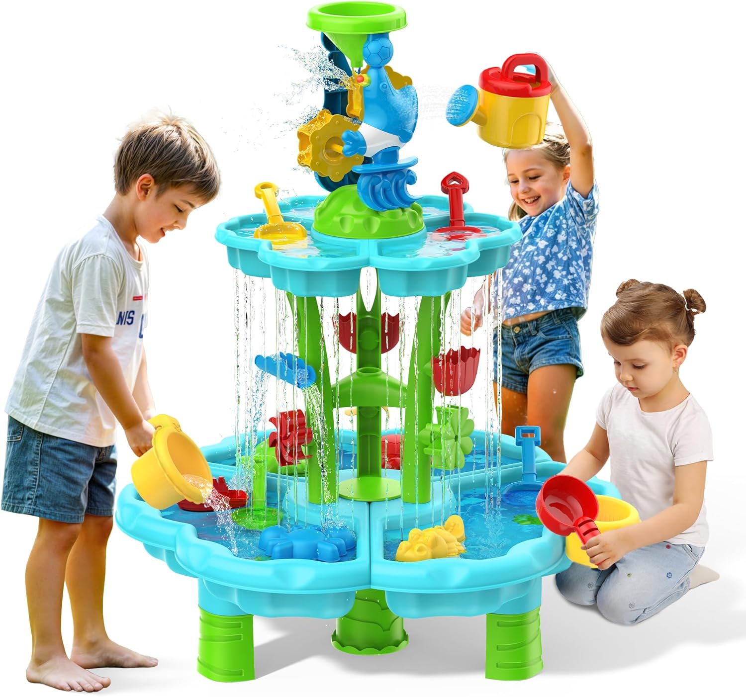 Kids Flower Water Sand Table for Toddlers - Fun Outdoor Play