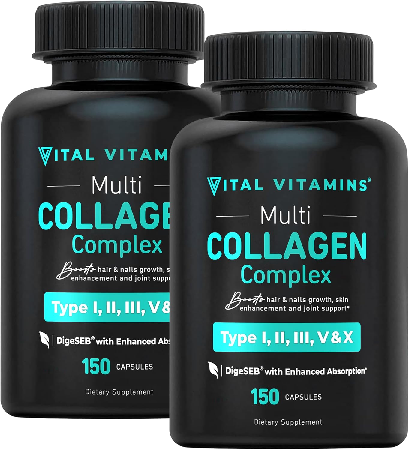 Multi Collagen Pills for Women & Men - Vital Vitamins 2-Pack