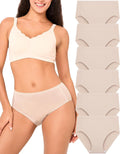 BAMBOO COOL Women's No Show High Waist Briefs 6 Pack - Seamless