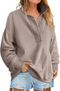 ANRABESS Oversized Henley Sweatshirt Long Sleeve - Casual Loose Fit