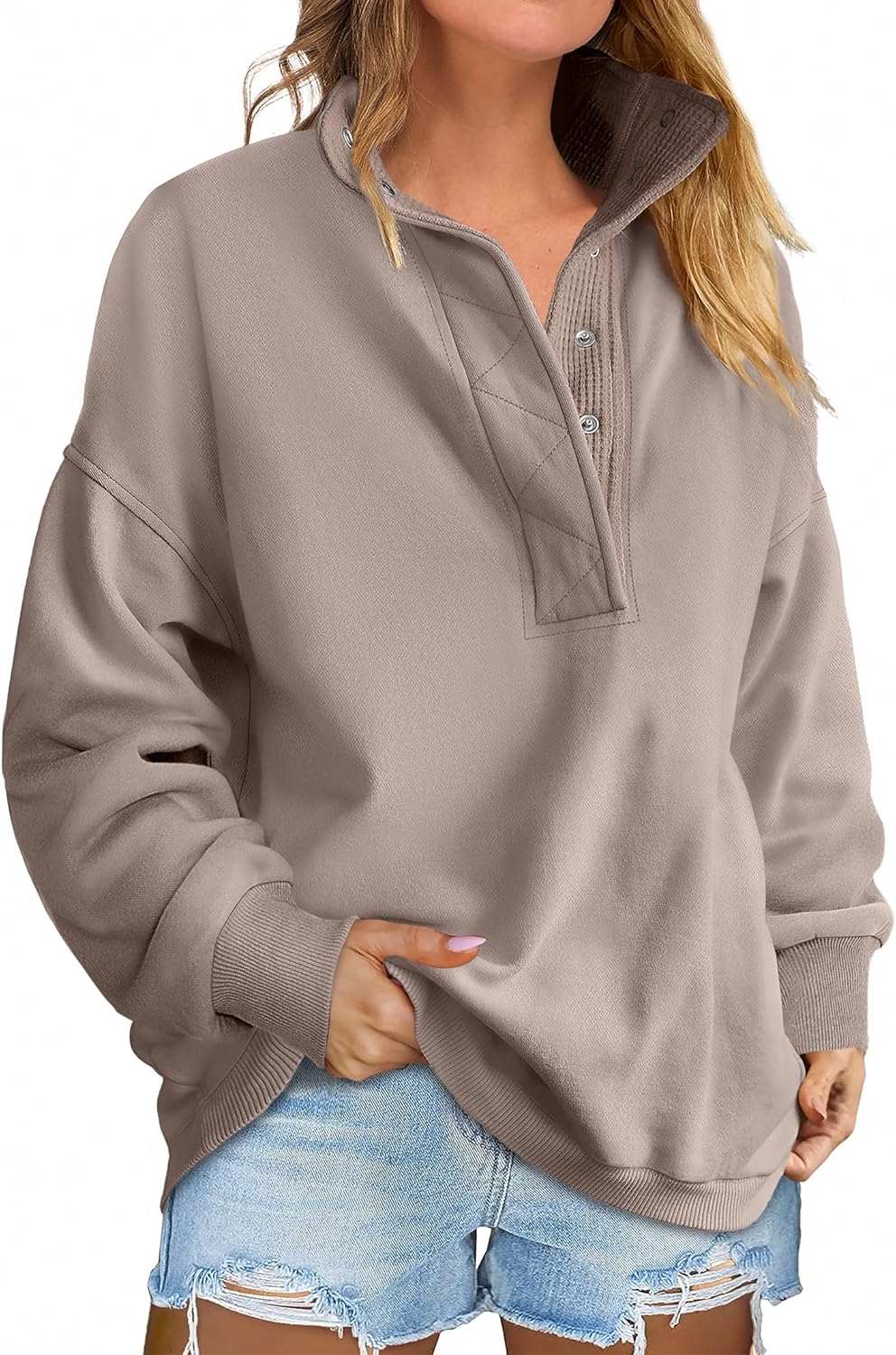 Oversized Sweatshirt for Women by ANRABESS - Casual Style