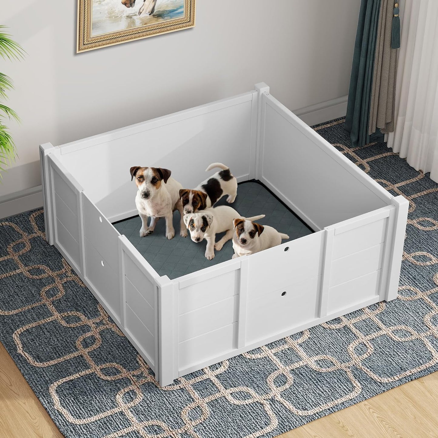 DWVO Whelping Box for Large Breed Dogs: Safe Indoor Puppy Pen