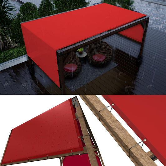 ColourTree 7ft x 8ft Red Waterproof Pergola Sun Shade Canopy Cover