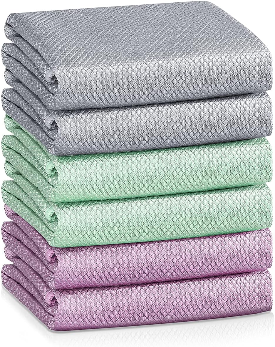 Streak-Free Shine: Microfiber Glass Cleaner Cloths, Pack of 6