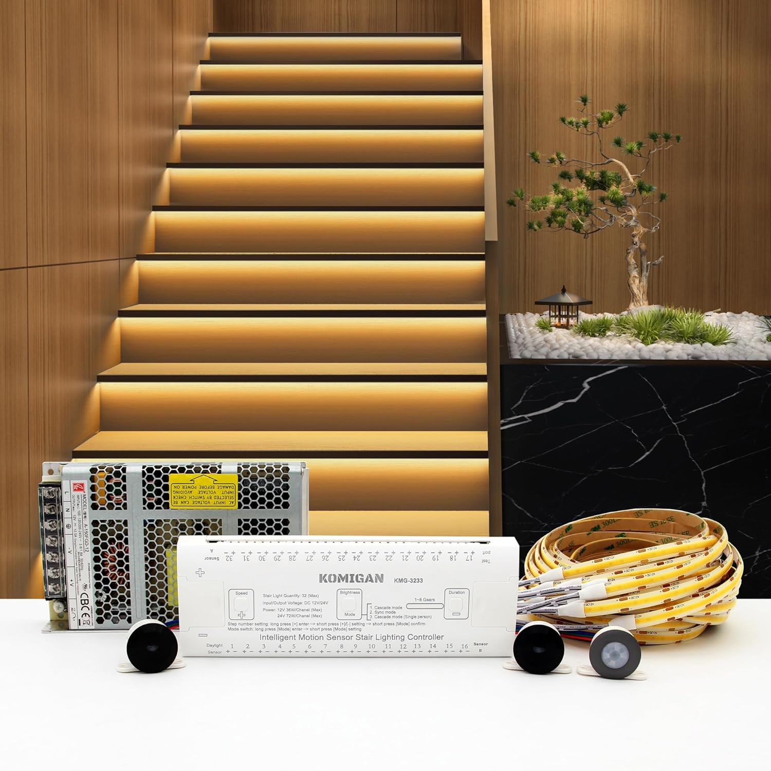 Intelligent Motion Triggered LED Stair Lighting Kit for Safety