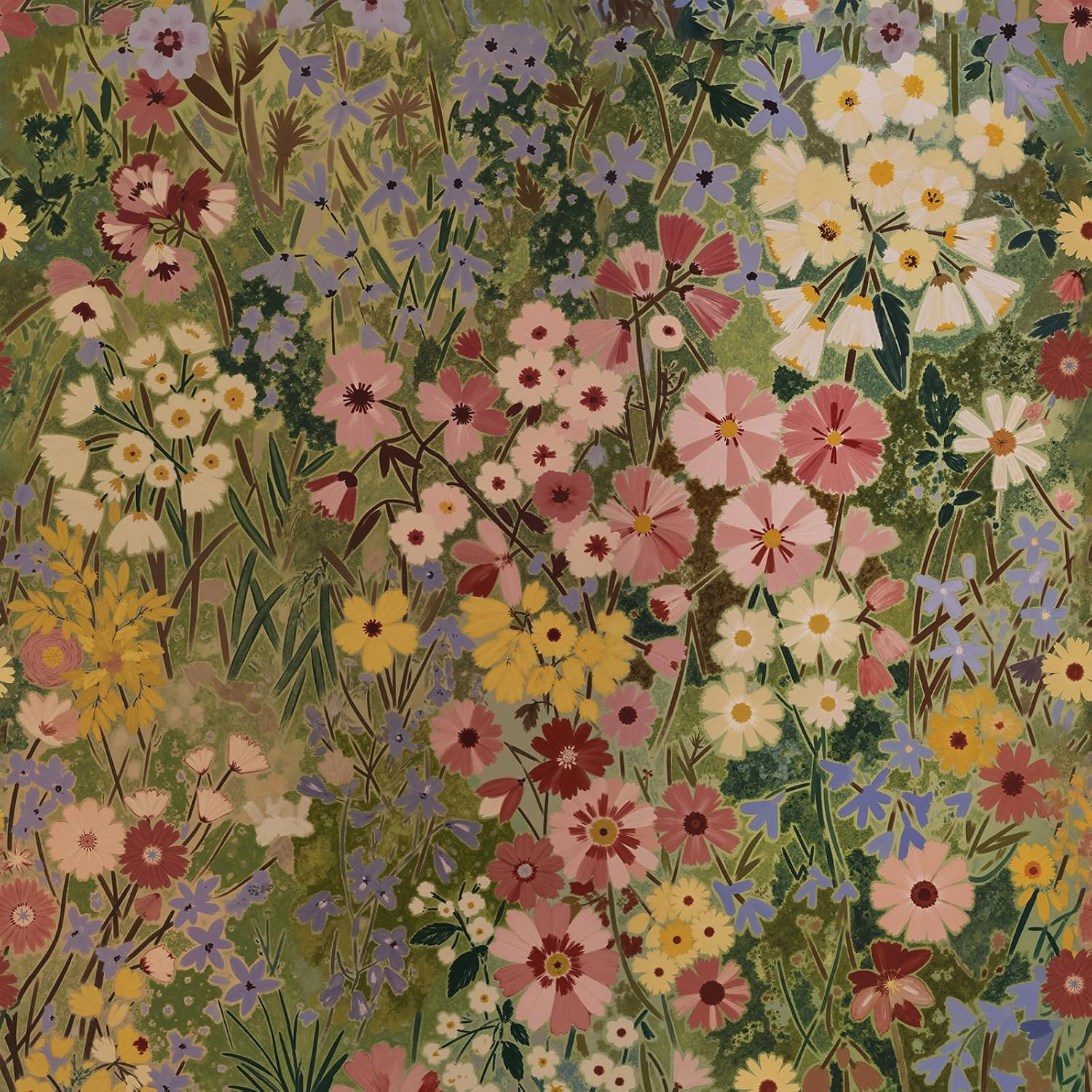 Floral Wallpaper Peel and Stick Boho Wall Paper for Home Decor