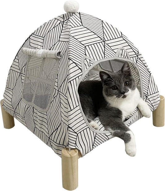 Pozico 2-in-1 Cat Bed Tent: Quick Assembly, Portable Luxury for Cats