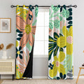 Boho Floral 100% Blackout Curtains 84 in Panels - Room Darkening