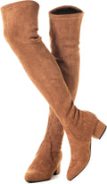 Mtzyoa Thigh High Block Heel Boot Women Pointed Toe Over The Knee 3
