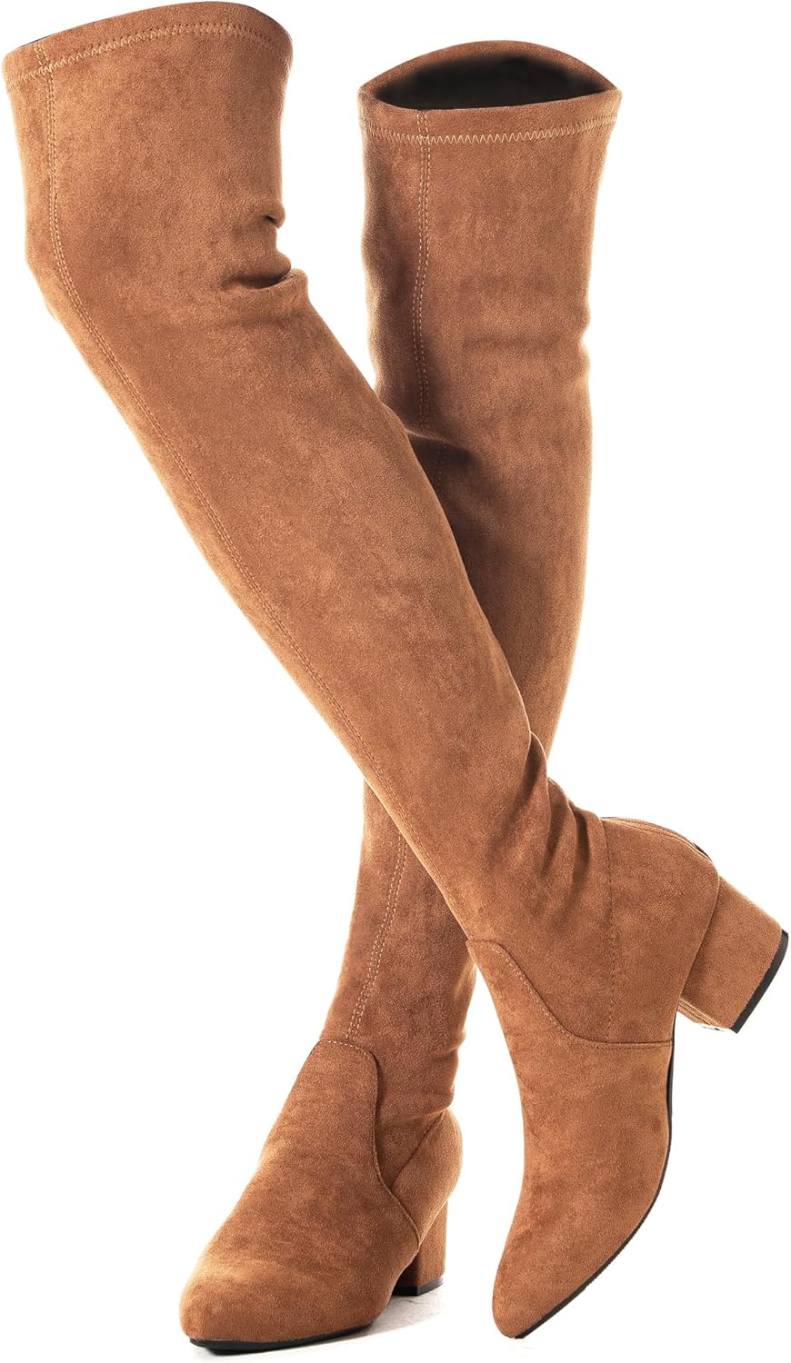 Mtzyoa Thigh High Block Heel Boot Women Stylish Over Knee Boots