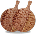 2-Pack 24 Hole Deviled Egg Platter Wooden Round Tray - Versatile