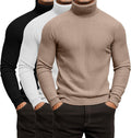 Versatile Men's Ribbed Turtleneck Sweaters for Everyday Wear
