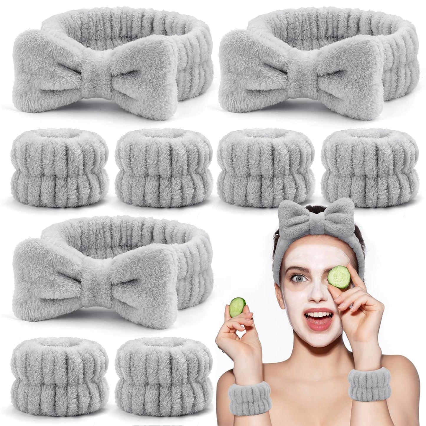 Microfiber Face Washing Wristbands 9-Pack - Absorbent & Convenient
