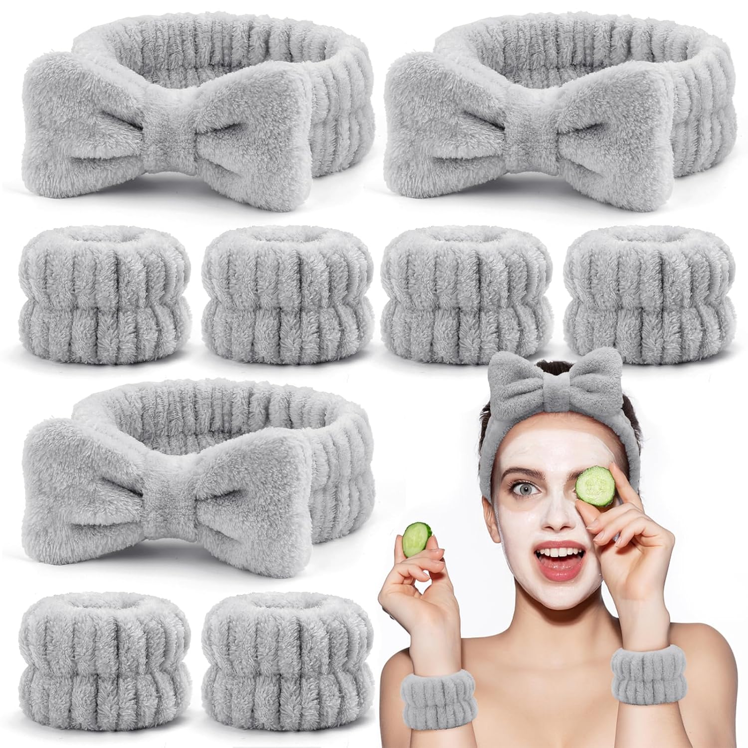 Microfiber Face Washing Wristbands 9-Pack - Absorbent & Convenient
