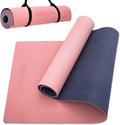 COOLMOON Non-Slip TPE Yoga Mat - Anti-Tear 1/4 Thick - Women/Men - 72x24 - Carrying Strap