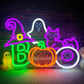 Halloween neon sign BOO ghost neon light - Dimmable Pumpkin Design