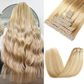 Clip in Hair Extensions Real Human Hair 16 in - Instant Volume